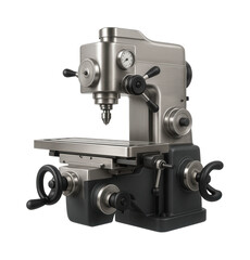 Naklejka premium Universal milling machine with an adjustable knee and manual controls for small-scale production in a machine shop