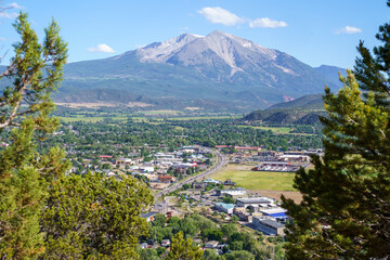 Stunning view of Mount Sopris and Carbondale Colorado from the Mushroom Rock trail