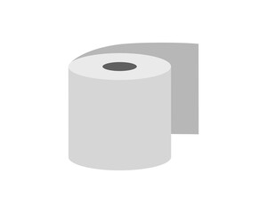 Simple, minimalist illustration of a roll of paper towels.  Perfect for website design, app icons, or representing cleanliness, freshness, and hygiene.