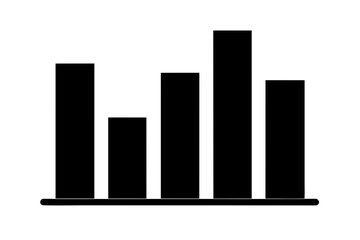 Simple business chart diagram graphic element silhouette vector illustration