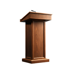 Empty wooden podium brown wooden podium dark background ideal for speaker stage and event promotion