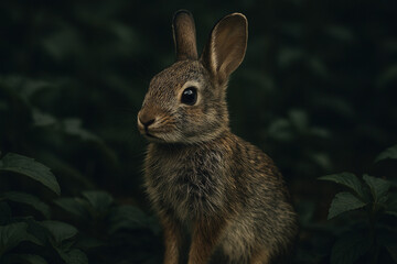 Enigmatic Forest Rabbit A Captivating Portrait of Wildlife
