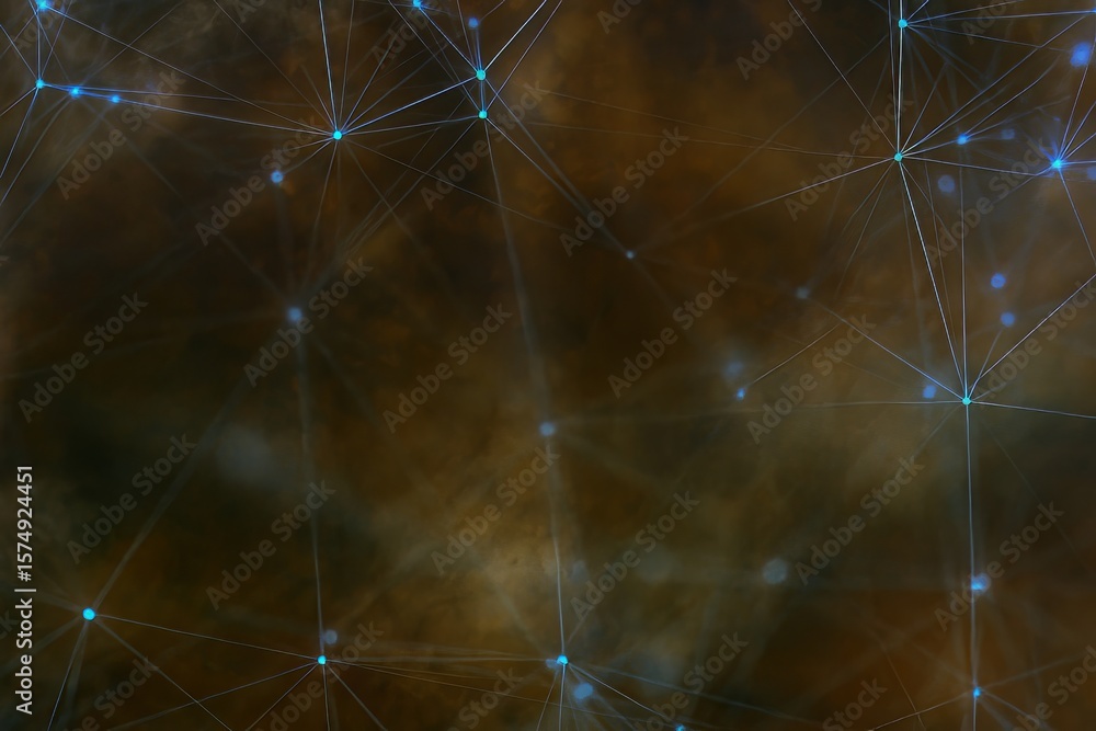 Poster interconnected network of light: an abstract representation of communication, technology, and the un