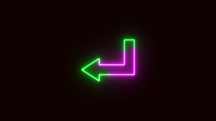 Neon arrow pointing left.