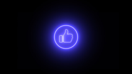 The neon-like icon. .neon like icon 4k illustration on black background.