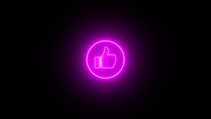 The neon-like icon. .neon like icon 4k illustration on black background.