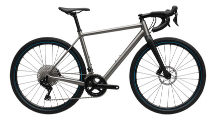 Fototapeta premium Gravel bike with carbon fork and wide-range cassette for varied terrain