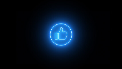 The neon-like icon. .neon like icon 4k illustration on black background.