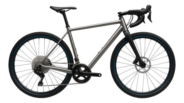 Gravel bike with carbon fork and wide-range cassette for varied terrain