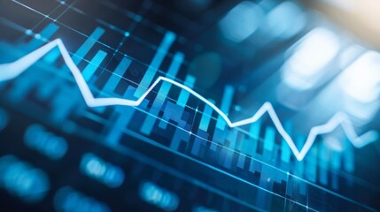 Investment finance chart  stock market growth and exchange trading graphs for business insights