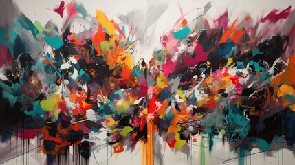 Abstract Colorful Canvas Painting.