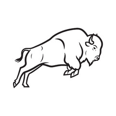 Solid Bison Formidable Build Outlined - Bison vector - Bison Line art - Bison Drawing - Vector Lineart of Bison - Bison icon - its impressive unmoving physical makeup

