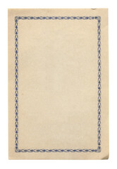 Vintage Blank Apothecary Label with Decorative Blue Border – Aged Paper