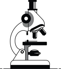 Minimalist Medical Research Microscope Vector