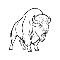 Examining Bison Physical Makeup Defined - Bison vector - Bison Line art - Bison Drawing - Vector Lineart of Bison - Bison icon - its profound core physical fixed form

