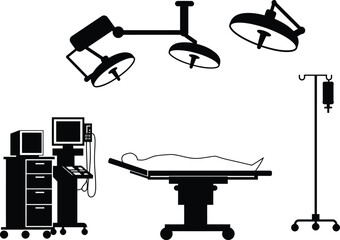 Minimalist Surgery Operating Room Vector