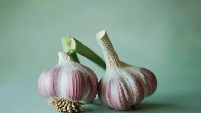Fresh garlic on a natural background