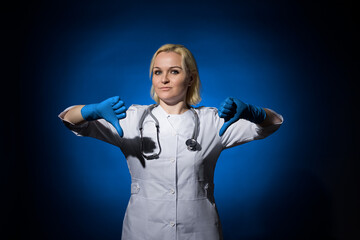 female doctor puts two dislikes