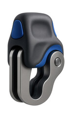 Lightweight wire rope grip with a plastic body for temporary cable setups in exhibition halls.