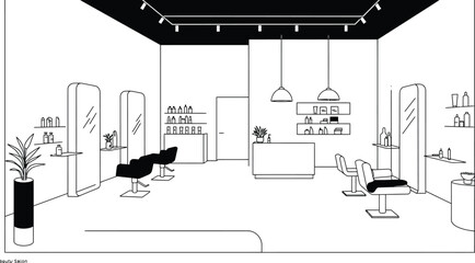 Naklejka premium Minimalist Beauty Salon Interior