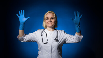 female doctor asking for high five