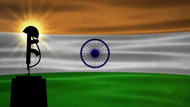 kargil vijay diwas concept animation with waving indian flag. kargil vijay diwas is national holiday of india