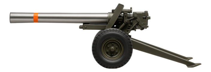 Infantry support gun with a compact barrel and retractable trail legs
