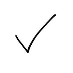 Hand-drawn checkmark vector icon. marker check isolated check box checklist