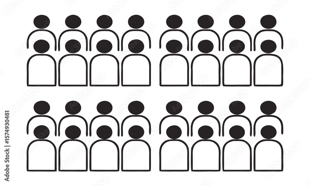 Fototapete assembly crowd graphic: a stylized graphic rendering of an assembly crowd, embodying both unity and 