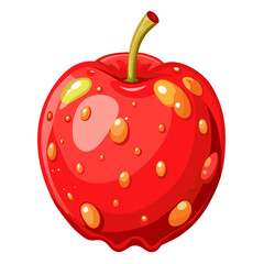 Fototapeta premium red apple with water drops