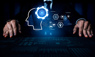AI integrated with human cognition, supporting decision-making, automation, robotics, data...