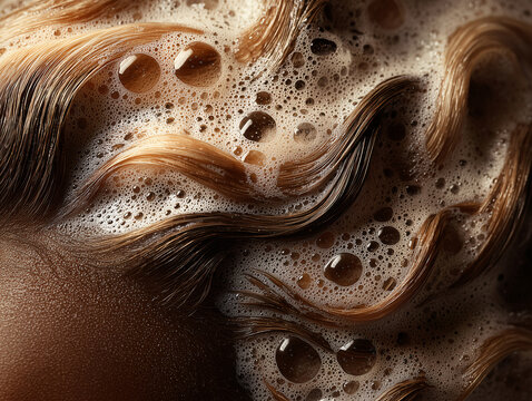 Rich Detail of Wet Afro Hair for Beauty and Fashion Ads