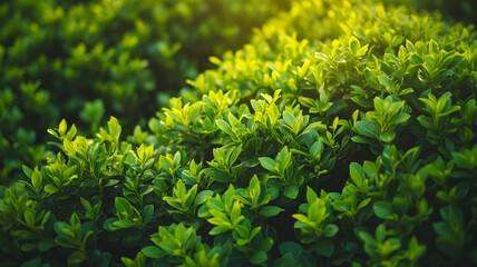 Beautiful fresh bush with green leaves.

