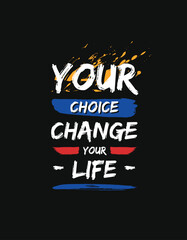 White blue red yellow paint splatter brush stroke typography t shirt design inspirational quote