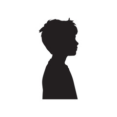 boy side face silhouette kid