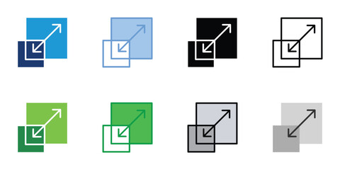 Scalability Icons Set Vector Multiple Style Collection