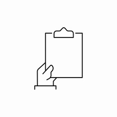 clipboard ahdn hold icon sign vector