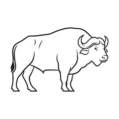Giant Buffalo Character - Buffalo vector - Buffalo Line art - Buffalo Drawing - Vector Lineart of Buffalo - Buffalo icon - simple visual

