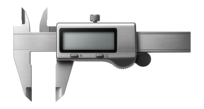Digital caliper with a large LCD display and zero-setting function for an electronics manufacturing plant