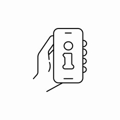 information phone hand hold icon sign vector