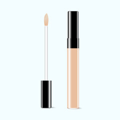 Obraz premium Realistic Concealer Tube with Applicator – Cosmetic Product Mockup