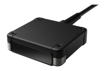 Eddy current array probe with a flat, rectangular configuration for rapid scanning of large surfaces in bridge maintenance.