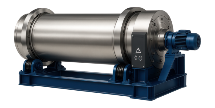 Counter-current rotary cooler with a rotating drum for cooling agglomerated materials in a mineral processing plant