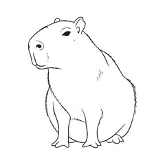 Conveying Capybara Strength - Capybara vector - Capybara Line art - Capybara Drawing - Vector Lineart of Capybara - Capybara icon - powerful placid essence

