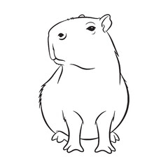 Illustrating Capybara Form - Capybara vector - Capybara Line art - Capybara Drawing - Vector Lineart of Capybara - Capybara icon - inherent large shape

