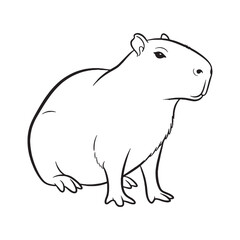 Reflecting Capybara Calmness - Capybara vector - Capybara Line art - Capybara Drawing - Vector Lineart of Capybara - Capybara illustration - its peaceful nature

