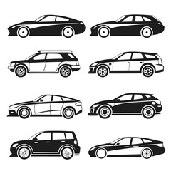 vector set of cars