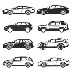 vector set of cars