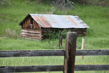 Old wood buildings along Cottonwood Road