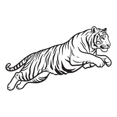 Striped Feline Nature - Tiger vector - Tiger Line art - Tiger Drawing - Vector Lineart of Tiger - Tiger icon - a creature of distinct patterns

